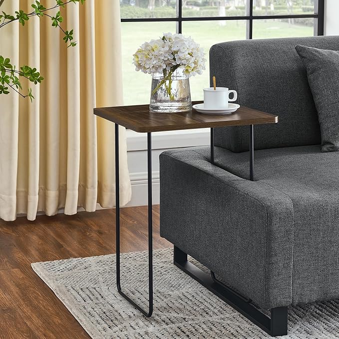 Morden Linen Upholstered 3 Seat Sofa Couch with Two End Tables and 2 Pillows, Free Transformation Removable Back and Armrests for Living Room, 86.25", Grey-395 - LeafyLoom