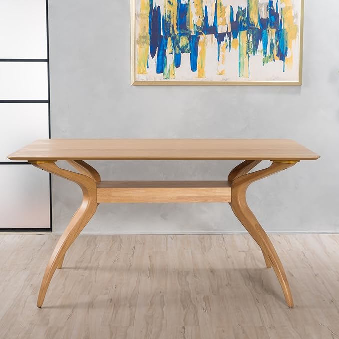 Christopher Knight Home Salli Wood Dining Table, Natural Oak Finish - LeafyLoom