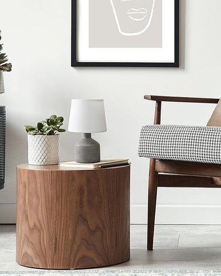 Simple Designs LT2080-GRY Mini Bocksbeutal Concrete Table Lamp, Gray - LeafyLoom