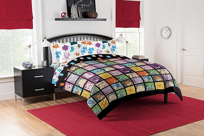 Northwest Pokemon Bed in a Bag Set, Full, Kanto Favorites - LeafyLoom