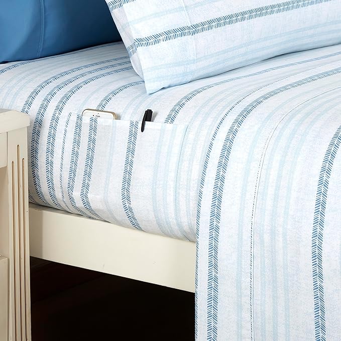 Elegant Comfort Softest and Coziest 4-Piece Sheet Set - 1500 Premium Hotel Quality Microfiber - Deep Pocket, Wrinkle Resistant 4-Piece Floral Bed Sheet Set, Twin XL, Traci Aqua - LeafyLoom