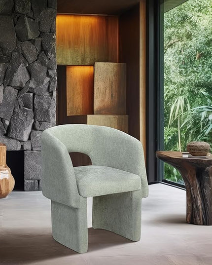 Meridian Furniture Emmet Collection Modern | Contemporary Dining Accent Chair with Rich Fabric, Steel Inner Frame, 26" W x 23.5" D x 30" H, Mint - LeafyLoom