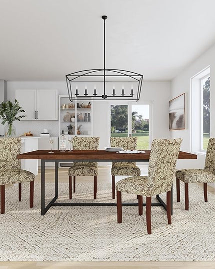 HomePop Classic Parsons Dining Chairs, Pack of 2, Brown Jacobean Print - LeafyLoom
