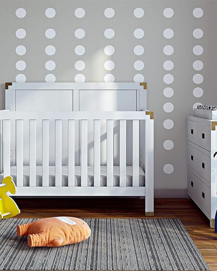 Baby Relax Miles 5-in-1 Convertible Crib, Nursery Furniture, Classic White - LeafyLoom