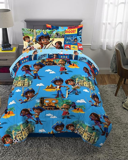 Franco Kids Bedding Super Soft Comforter and Sheet Set with Sham, 5 Piece Twin Size, Santiago Of The Seas - LeafyLoom
