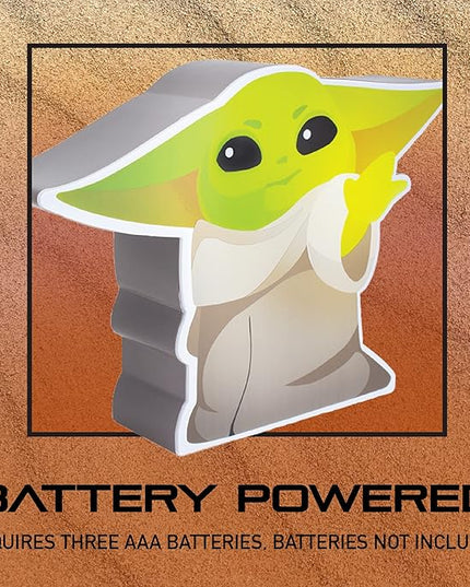 The Mandalorian Baby Yoda Night Light, Grogu The Child Officially Licensed Star Wars Bedroom Decor and Desk Lamp - LeafyLoom