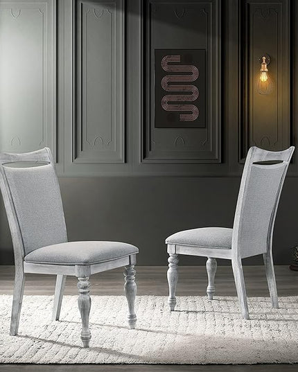 NicBex Haerin-SD-00171-LWJ Dining Chairs, 18"x20"x39", Rustic White - LeafyLoom