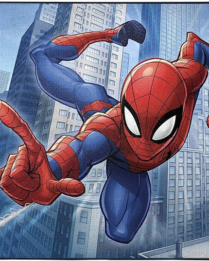 Jay Franco Marvel Spiderman Wall Crawler Room Rug - Large Area Rug Measures 4 x 5 Feet (Offical Marvel Product) - LeafyLoom