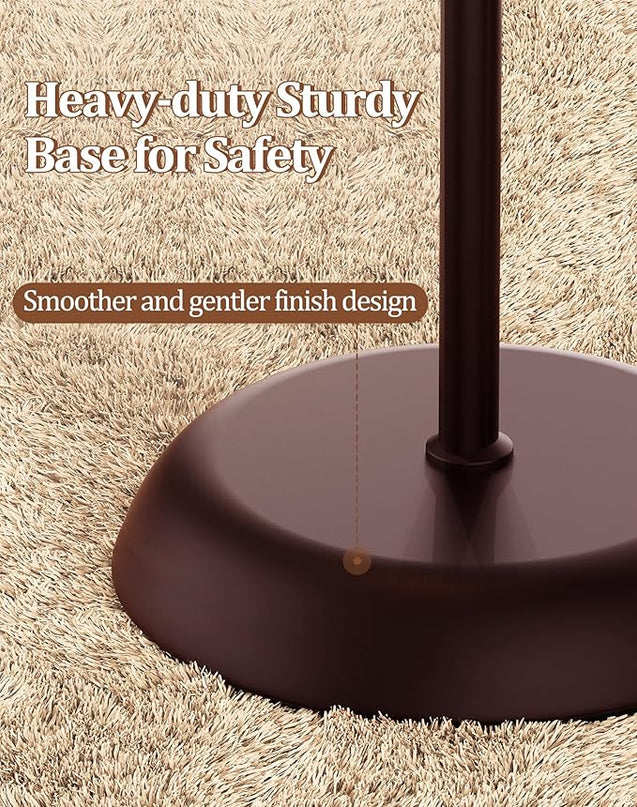 QiMH Industrial Floor Lamp for Living Room, Farmhouse Metal Standing Lamp, Modern Tall Lamp Light for Bedroom Office Minimalist Home Decor(E26 Socket, Foot Switch), Brown - LeafyLoom