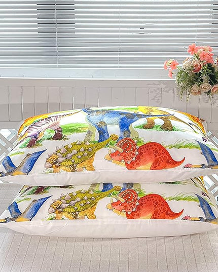 CVHOUSE Dinosaur Bedding Set,Dinosaur Comforter,Dinosaur Comforter Set King,Microfiber Quilt Set with 1 Comforter and 2 Pillow Cases - LeafyLoom