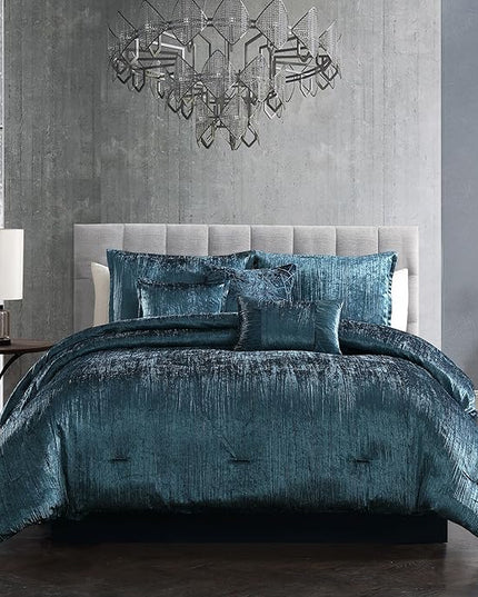 Riverbrook Home Turin Comforter Set, Queen, Blue, 7-Piece Set - LeafyLoom