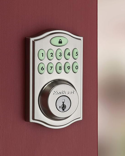 Kwikset 914 Traditional Keypad SmartCode Electronic Deadbolt Smart Lock featuring SmartKey Security and ZigBee 3.0 Technology in Satin Nickel, Large, 914TRL ZB 3.0 15 Kwikset