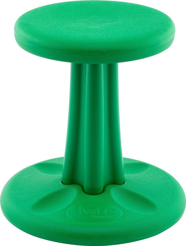 Kore Kids Wobble Chair - Flexible Seating Stool for Classroom & Elementary School, ADD/ADHD - Made in The USA - Age 6-7, Grade 1-2, Green (14in) - LeafyLoom