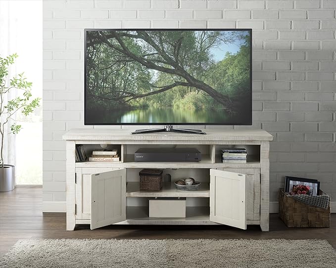 Martin Svensson Home Nantucket 65" TV Stand, Antique White - LeafyLoom