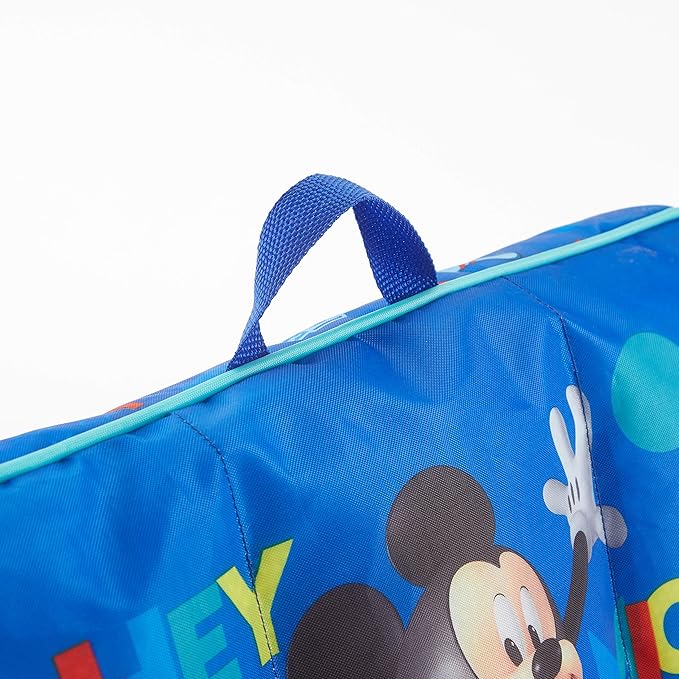 Idea Nuova Disney Mickey Mouse Kids Nylon Bean Bag Chair with Piping & Top Carry Handle, Large - LeafyLoom