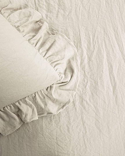 Lush Decor Reyna Ruffle Comforter Set - 3 Piece Cozy Ruffled Bedding Set - Timeless Elegance and Comfort for Dorm Room - Full/ Queen, Wheat - LeafyLoom