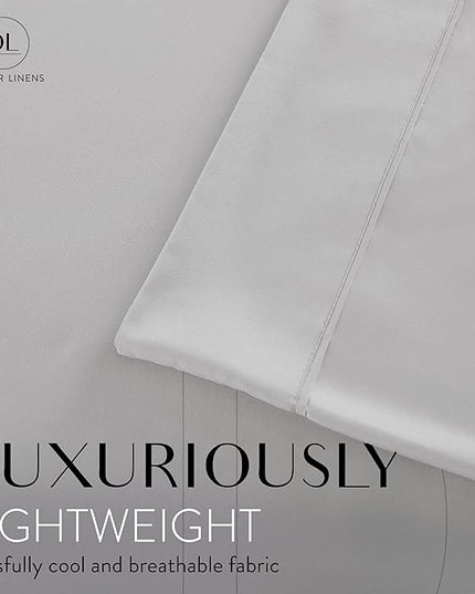 Danjor Linens Full Size Sheets Set - 6 Piece Set Including 4 Pillowcases- Deep Pockets - Breathable, Soft Bed Sheets - Wrinkle Free - Machine Washable - Light Grey Bed Sheets - 6 pc - LeafyLoom