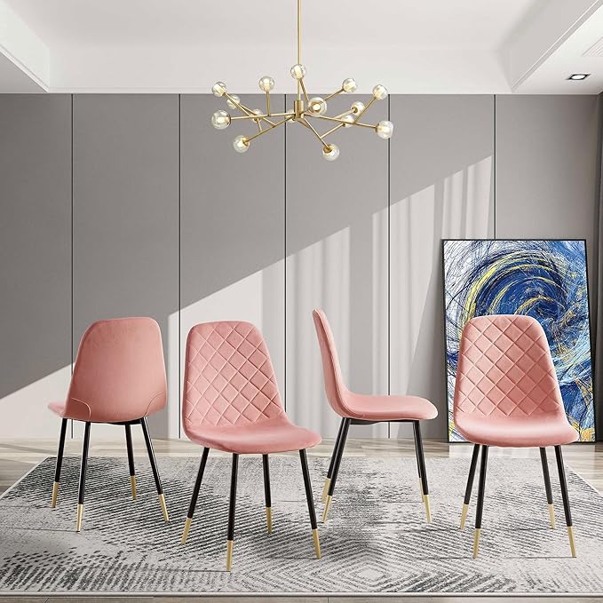 NicBex Haerin-SD-00334-LWJ Dining Chairs, 20.9"x17.5"x34.7", Pink - LeafyLoom