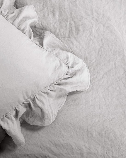 Lush Decor Reyna Ruffle Comforter Set - 3 Piece Cozy Ruffled Bedding Set - Timeless Elegance and Comfort for Bedroom - King, Light Gray - LeafyLoom