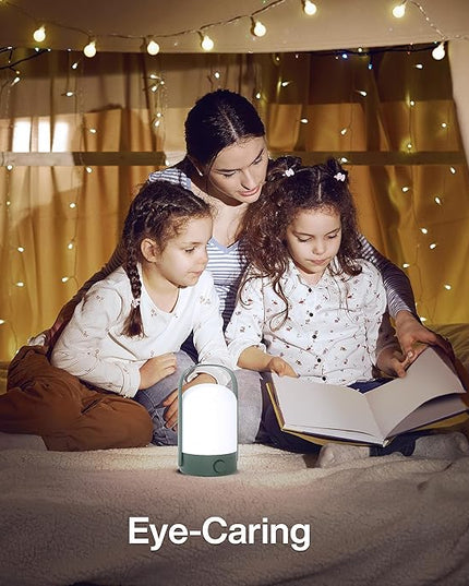 Table Lamp Portable Cordless Lantern, 360° Portable Handle, Stepless Dimmer, Powerful Long-Lasting 50hrs, Rechargeable LED Lantern for Camping Bedroom Party (Green) - LeafyLoom