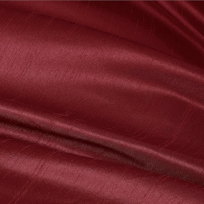 Madison Park Amherst Faux Silk Comforter Set-Casual Contemporary Design All Season Down Alternative Bedding, Matching Shams, Bedskirt, Decorative Pillows, Queen(90"x90"), Red, 7 Piece (MP10-037) - LeafyLoom