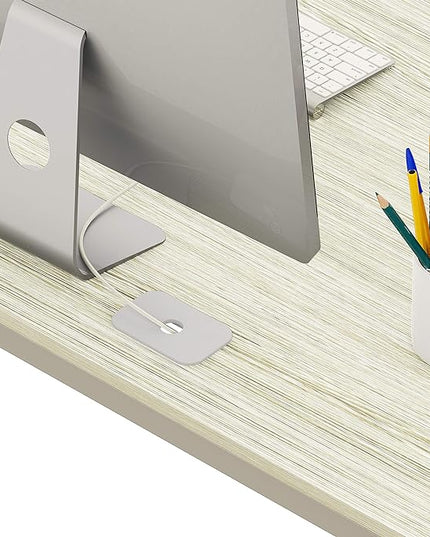 SHW Home Office 55"x60" Large L Shaped Corner Desk, Maple - LeafyLoom