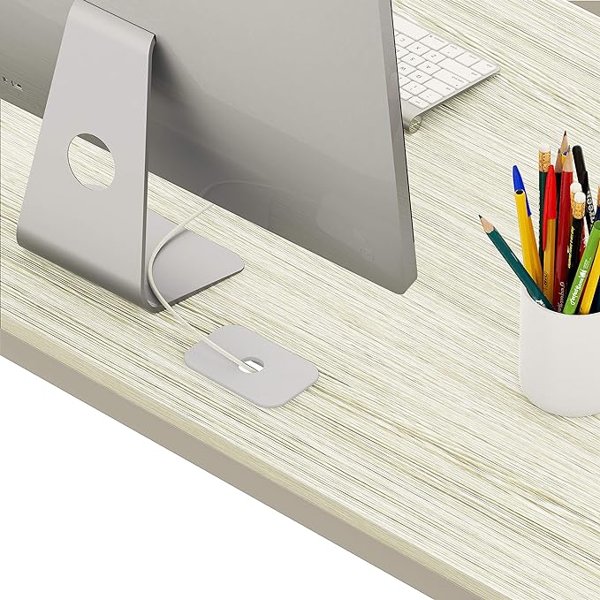 SHW Home Office 55"x60" Large L Shaped Corner Desk, Maple - LeafyLoom