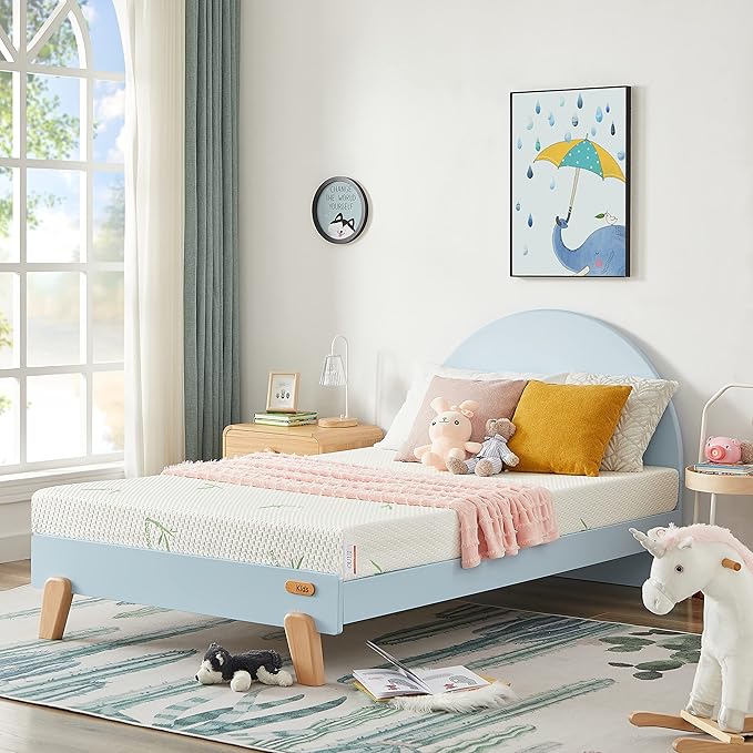 Twin Mattress, 6 Inch Memory Foam Mattress in a Box for Kids with Breathable Bamboo Cover, Medium Firm Gel Mattress for Bunk Bed, Trundle Bed, CertiPUR-US Certified - LeafyLoom
