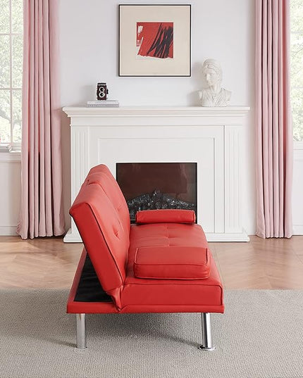 NicBex Rose-SF-00542-DX Sofas, 67" W x 31" D x 33" H, Red - LeafyLoom