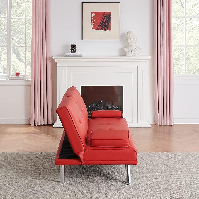 NicBex Rose-SF-00542-DX Sofas, 67" W x 31" D x 33" H, Red - LeafyLoom