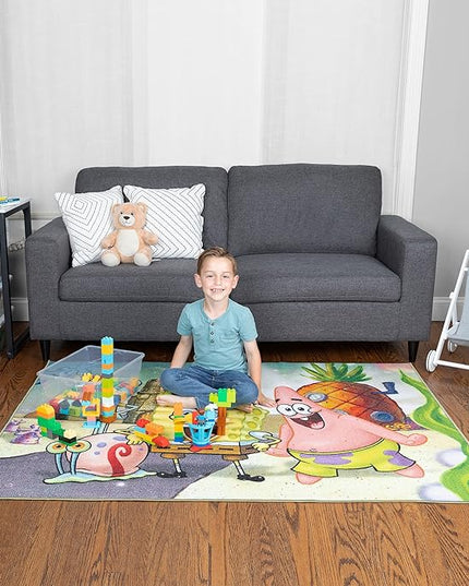 Franco Kids Room Non Slip Area Rug, 69 in x 52 in, Spongebob Squarepants - LeafyLoom