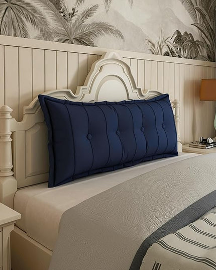 Johnear Headboard Pillow Large Reading Pillows for Sitting in Bed Adult Daybed Cushion Backrest Bolster Pillow Support Positioning Sofa Rest （Blue, 54 x 3 x 20 inches） - LeafyLoom