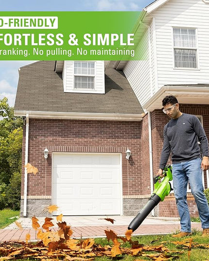 Greenworks 40V (160 MPH / 700 CFM) Cordless Brushless Axial Leaf Blower, 8.0Ah Battery and Charger Included - LeafyLoom