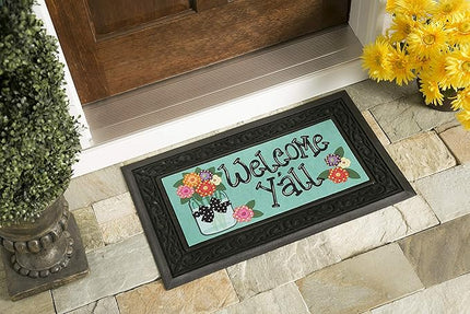 Evergreen Sassafras Bundle - Set of 5 Seasonal Interchangeable Entrance Doormats | Indoor and Outdoor |22-in x 10-in doormats and 30-in x 18-in tray | Non-slip backing | Low Profile | Home Décor - LeafyLoom