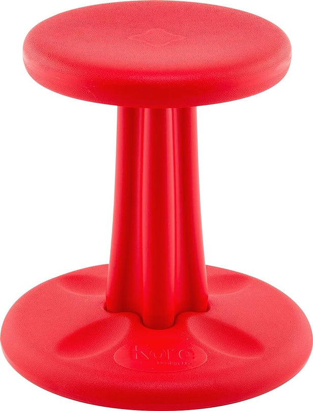 Kore Kids Wobble Chair - Flexible Seating Stool for Classroom & Elementary School, ADD/ADHD - Made in The USA - Age 6-7, Grade 1-2, Red (14in) - LeafyLoom