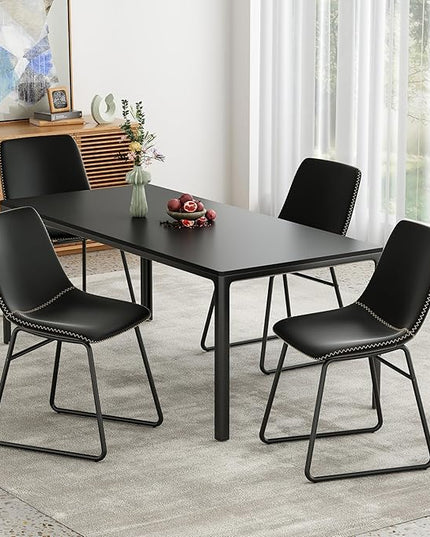 Dining Chairs Set of 4, Kitchen & Dining Room Chairs Dining Chairs Midcentury Modern Chair, Mid Century Faux Leather Dining Chair Comfortable,Dining Chair for Home - LeafyLoom
