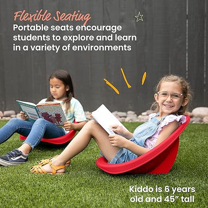 ECR4Kids Leaf Floor Seat, Rocker Chair, Red, 6-Piece - LeafyLoom