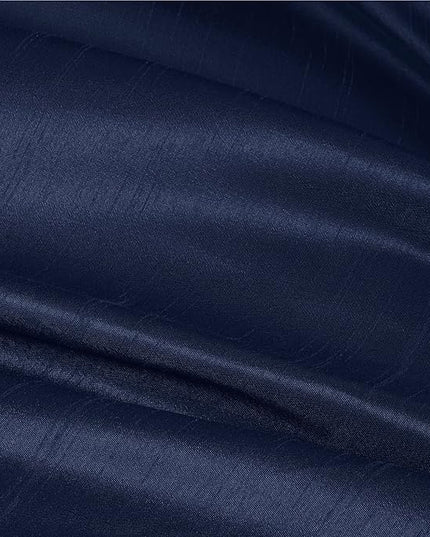 Madison Park Amherst Faux Silk Comforter Set-Casual Contemporary Design All Season Down Alternative Bedding, Matching Shams, Bedskirt, Decorative Pillows, Queen(90"x90"), Navy, 7 Piece (MP10-2207) - LeafyLoom