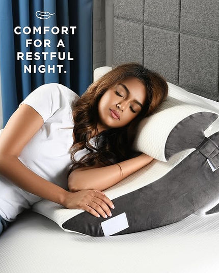 Gleur Bed Wedge Pillow for Sleeping 4 Piece Set - Orthopedic Pillow for Post Surgery includes a Patent Pending Desk Pillow - Adjustable Incline for All Sleeping, Sitting Positions Sofa Couch Cushion - LeafyLoom