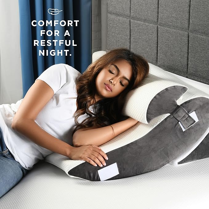 Gleur Bed Wedge Pillow for Sleeping 4 Piece Set - Orthopedic Pillow for Post Surgery includes a Patent Pending Desk Pillow - Adjustable Incline for All Sleeping, Sitting Positions Sofa Couch Cushion - LeafyLoom