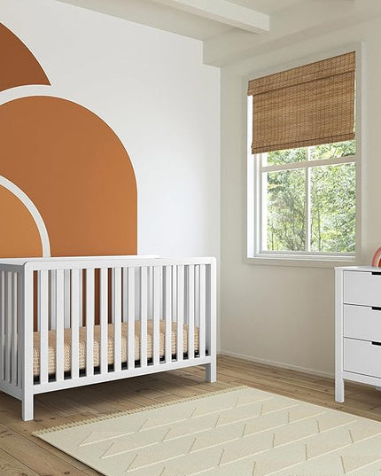 Carter's by DaVinci Colby 4-in-1 Low-Profile Convertible Crib in White, Greenguard Gold Certified - LeafyLoom