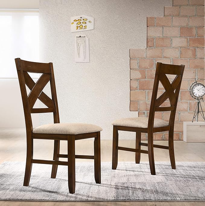 NicBex Haerin-SD-00152-LWJ Dining Chairs, 18.5"x17"x39.5", Deep Brown - LeafyLoom