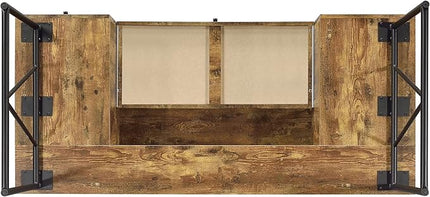 Coaster Home Furnishings Analiese Rustic 63-Inch 4-Drawer Home Office Computer Writing Desk Study Table with Storage Engineered Eco-Friendly Wood Look Laminate Sturdy Steel Base Rustic Nutmeg 800999 - LeafyLoom