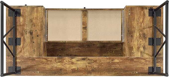 Coaster Home Furnishings Analiese Rustic 63-Inch 4-Drawer Home Office Computer Writing Desk Study Table with Storage Engineered Eco-Friendly Wood Look Laminate Sturdy Steel Base Rustic Nutmeg 800999 - LeafyLoom