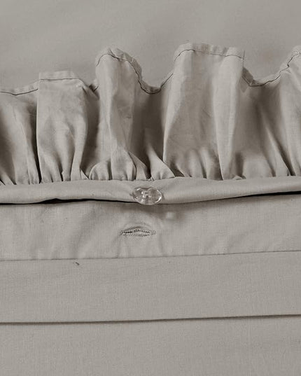 Lush Decor Reyna Ruffle 100% Cotton Duvet Cover Set - 3 Piece Cozy Ruffled Bedding Set - Timeless Elegance and Comfort - Full/ Queen, Gray - LeafyLoom