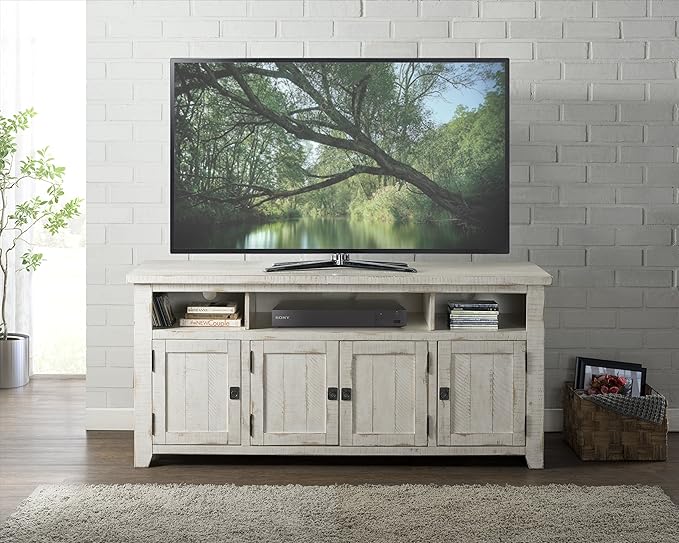 Martin Svensson Home Nantucket 65" TV Stand, Antique White - LeafyLoom