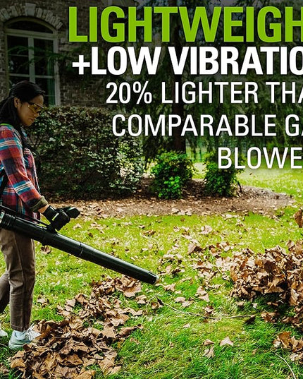 Greenworks 80V (180 MPH / 610 CFM / 75+ Compatible Tools) Cordless Brushless Backpack Blower, 2.5Ah Battery and Rapid Charger Included, Green/Black - LeafyLoom