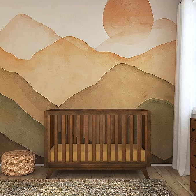 DaVinci Otto 3-in-1 Convertible Crib in Walnut, Greenguard Gold Certified - LeafyLoom