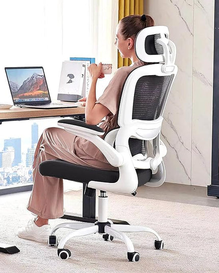 Ergonomic Office Chair Desk Chair, Gaming Chair, Computer Chair, Home Mesh Office Desk Chairs with Wheels,Comfortable Office Chair (Black&White) - LeafyLoom