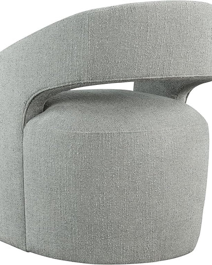 Dining Chairs with Casters Upholstered Modern Armchair with Rollers for Diningroom Bedroom Livingroom Reading Room, 32.25''H, Grey - LeafyLoom